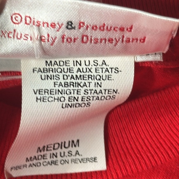 Vintage 90s Disney Disneyland Red Youth Kids Tee t-shirt size Medium NWOT - Picture 7 of 12